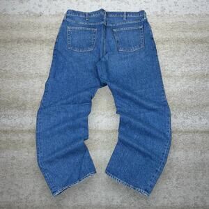 Vintage 90s Lands End Jeans 38x30 Regular Straight Leg Fit Medium Wash Denim